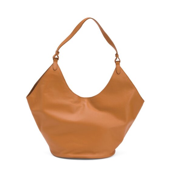 VIOLA CASTELLANI Cuoio Made In Italy Leather Oval Bottom Hobo - Picture 1 of 2